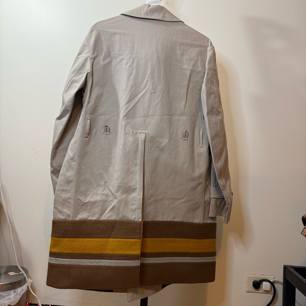 Burberry Beige Trench Coat with Striped Hem - Picture 6 of 16